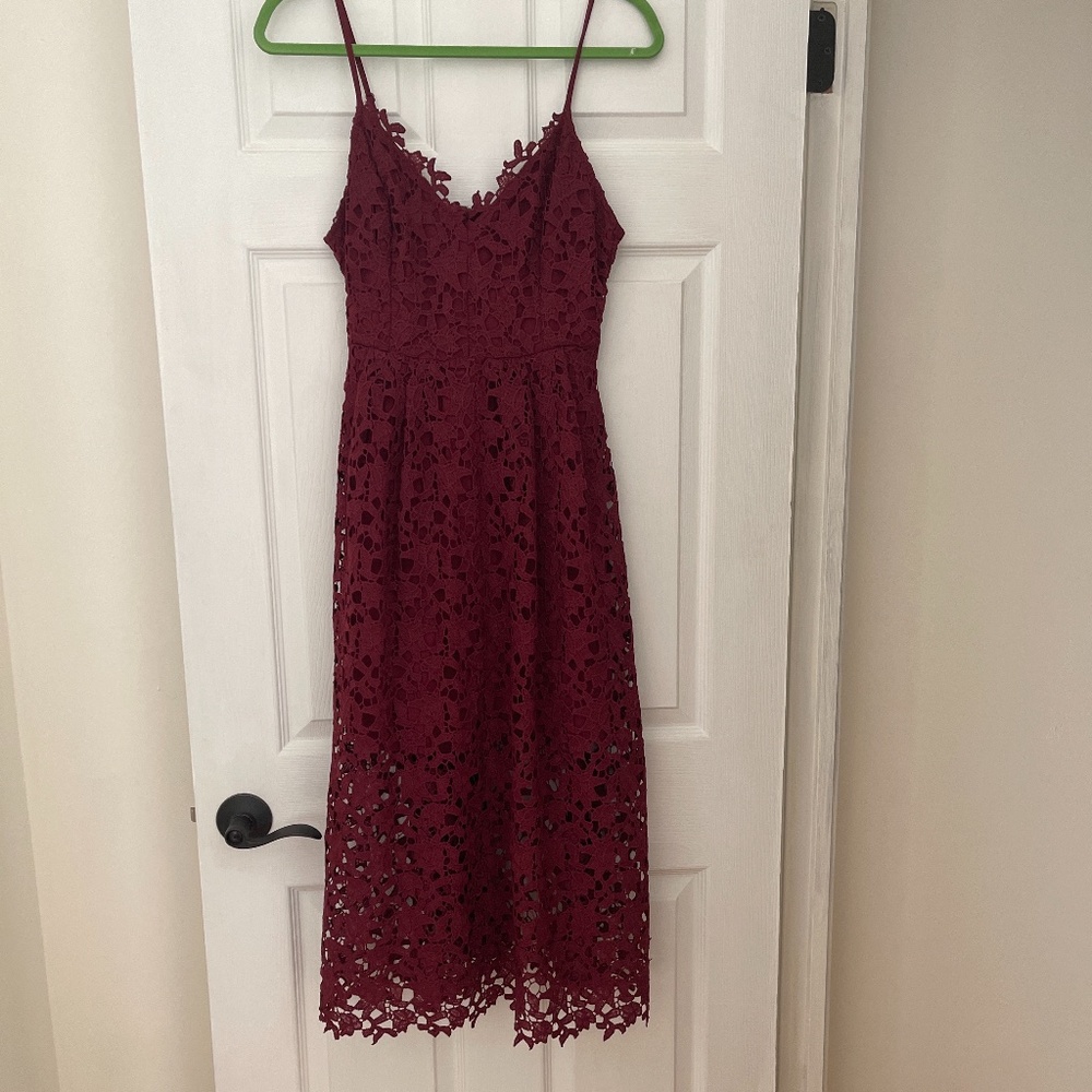 ASTR The Label Maroon Lace Dress Size M